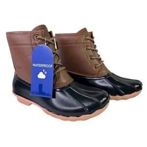 JBU JBF2101 Boys/Girls Tan Maplewood Casual Duck Water Resistant Fleece Boot Sz4